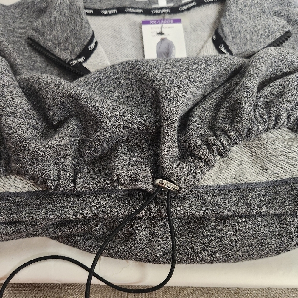 Calvin Klein Gray quarterzip cropped sweatshirt size XXL - Picture 11 of 13